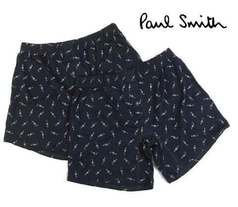 E木05779新品▼ ポールスミス トランクス 2枚セット 【 M 】 マルチストライプ パンツ 下着 Paul Smith アンダーウエア 黒に近い紺