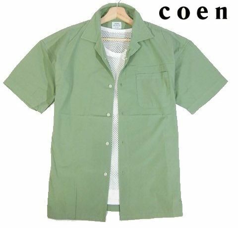 ※火051新品▼ ユナイテッドアローズ コーエン オープンカラーシャツ 半袖シャツ 【 XL 】 ポプリンシャツ coen コットンポプリン生地