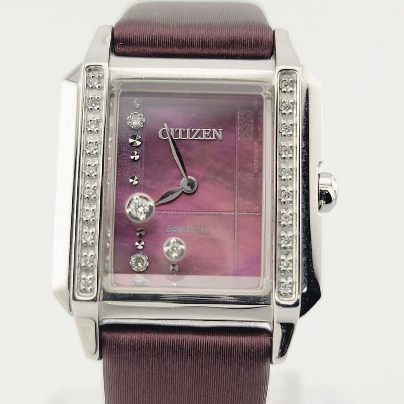 極美品 CITIZEN L シチズン エル エコドライブ 情熱 JOUNETSU限定モデル 600本限定 ダイヤモンド EG7061-15W ソーラー腕時計 レディース 紫