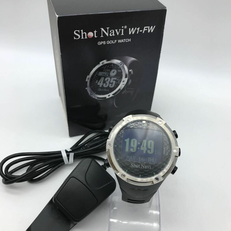 Shot Navi ショットナビ W1-FW ゴルフウォッチ 黒 GPS 腕時計 動作品 箱付き
