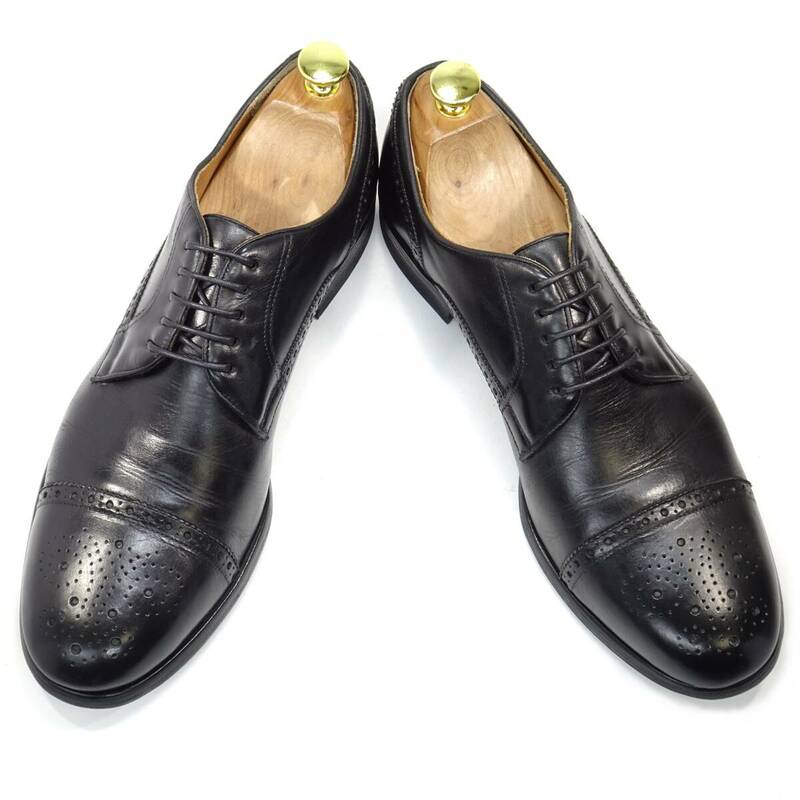 即決 UNLINE alfredo BANNISTER 26.5cm ストレートチップ アルフレッドバニスター 43 メンズ 黒 ブラック 本革 ビジネス 革靴 紳士靴 通勤
