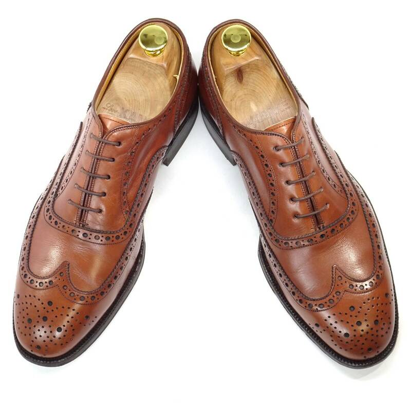 即決 JOHNSTON&MURPHY 25.5cm ウイングチップ ジョンストンアンドマーフィー メンズ 茶 ブラウン BRW 本革 ビジネス 本皮 紳士靴 革靴 通勤