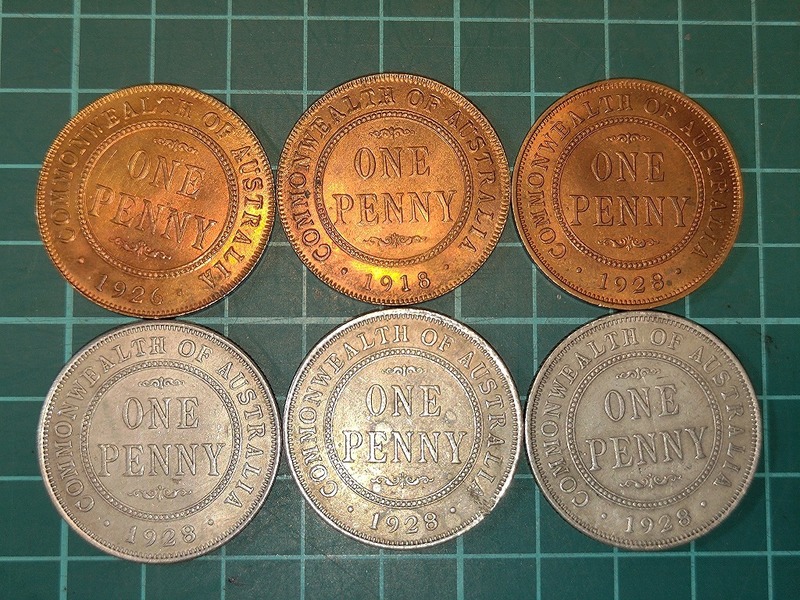 【1円スタート】オーストラリア　1ペニー硬貨　おまとめ　ジョージ5世　1928年　1926年　1918年