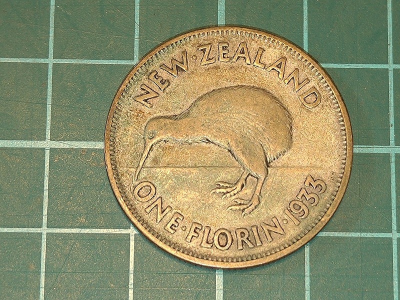 【1円スタート】ニュージーランド　1フローリン銀貨　1933年　ジョージ5世