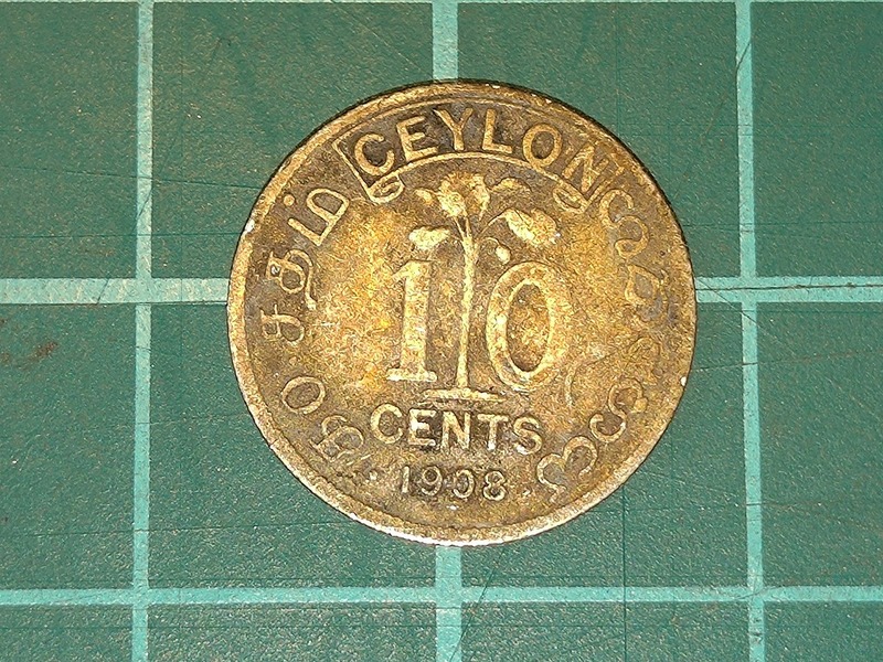 【1円スタート】イギリス領セイロン　10セント銀貨　エドワード7世　大英帝国 