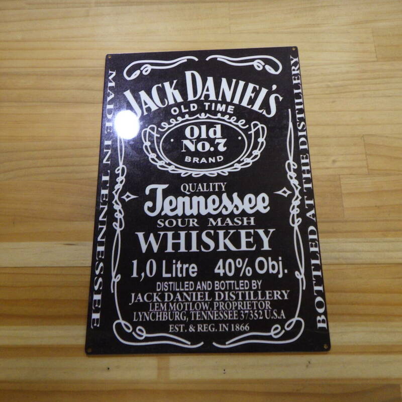 Jack Daniel's ジャック・ダニエル プレート アンティーク レトロ 看板 30cm×20cm