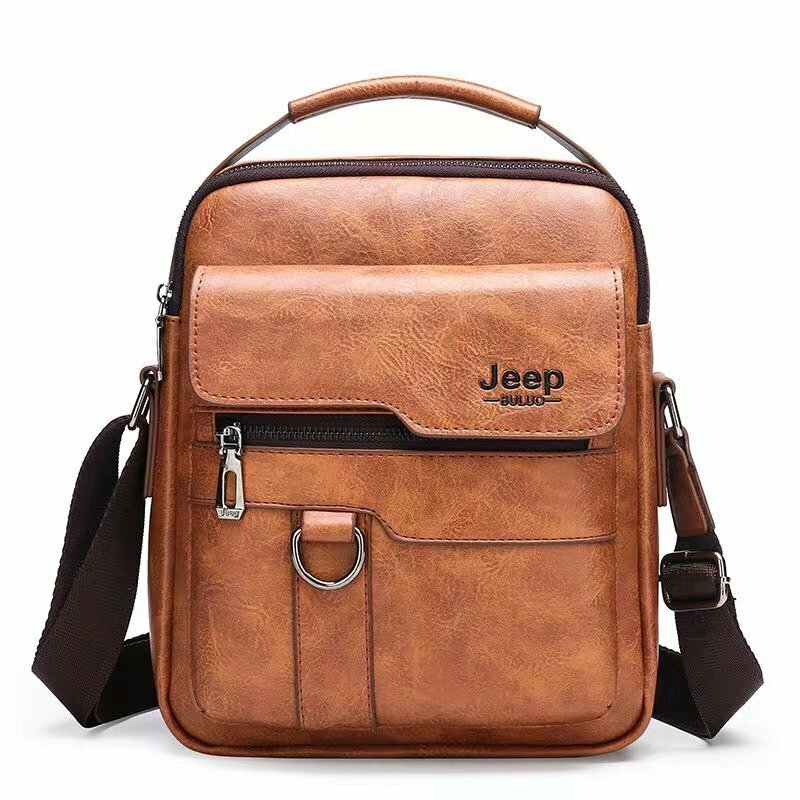 1円～高品質Jeep メンズ レザーバッグ ショルダーバッグ ビジネスバッグ 2way おしゃれ 斜めがけ 軽量 出張バッグ 新品