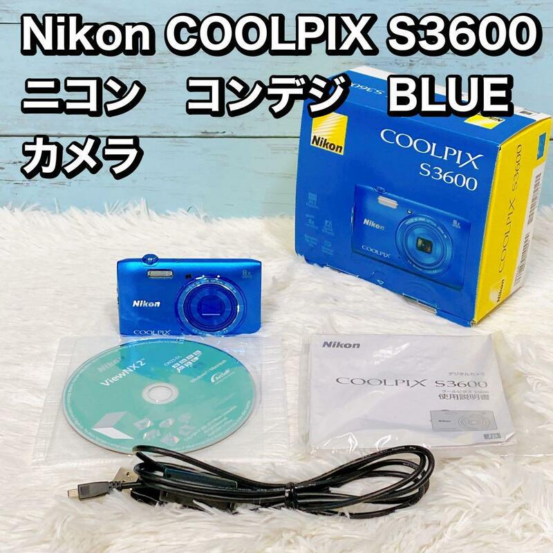 Nikon COOLPIX S3600 ニコン　コンデジ　BLUE カメラ
