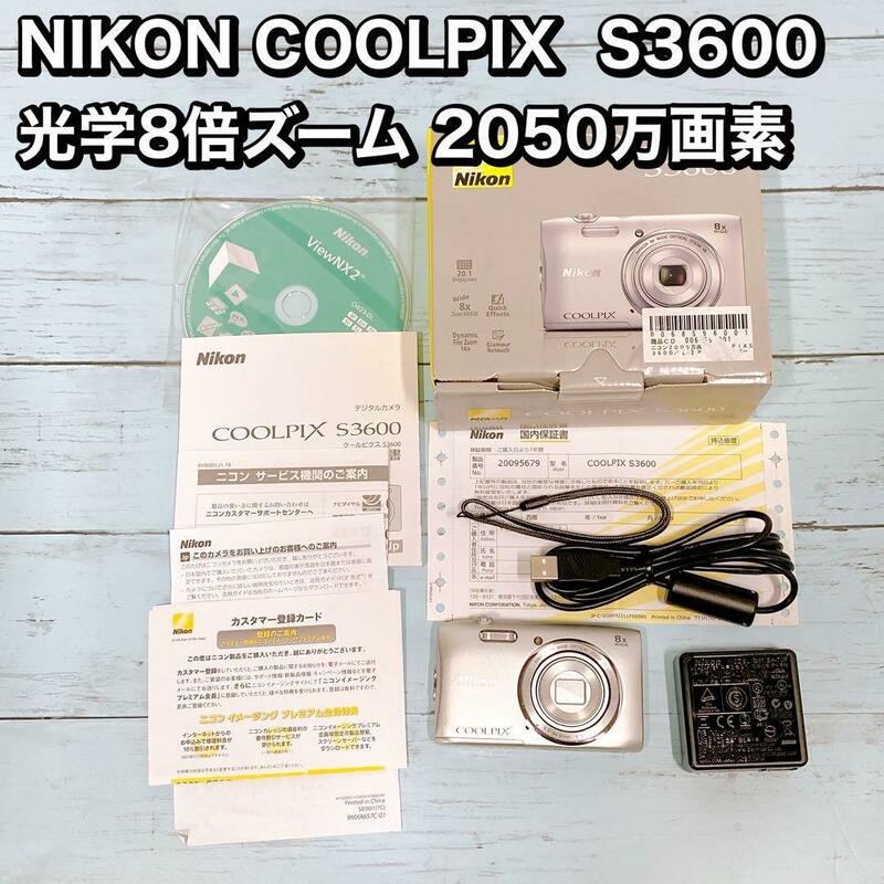 NIKON COOLPIX S3600 光学8倍ズーム 2050万画素