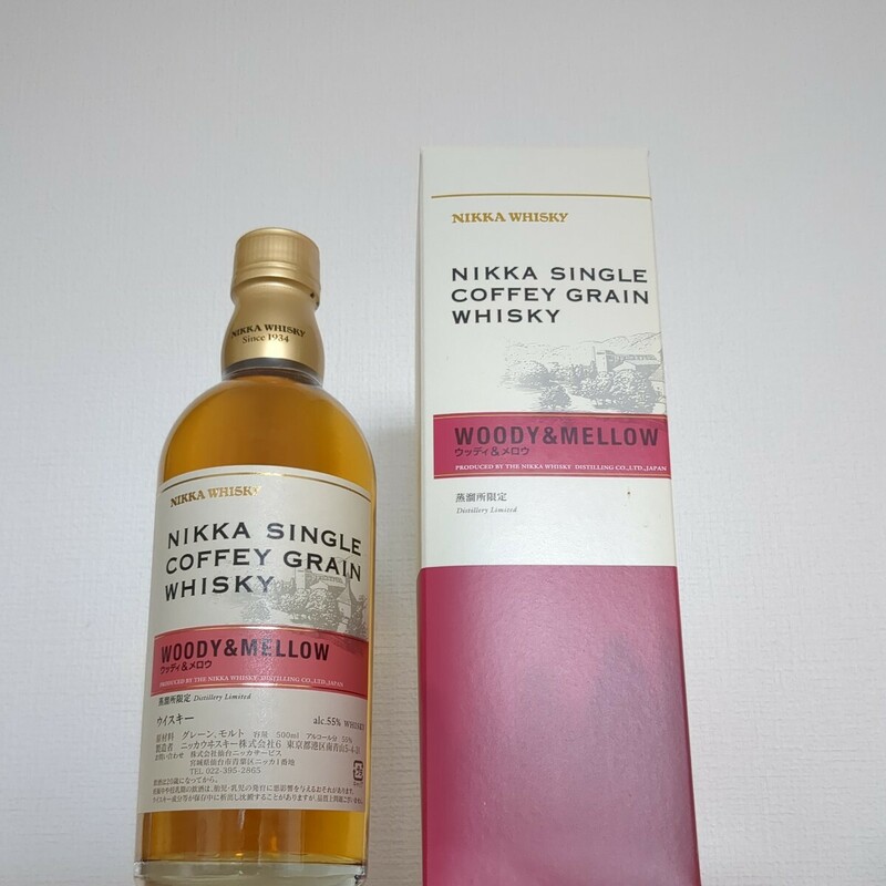 NIKKA WHISKY ニッカ ウヰスキー　シングル カフェ グレーン ウッディ＆メロウ　ウイスキー　500ml／55%　WOODY & MELLOW　蒸溜所限定