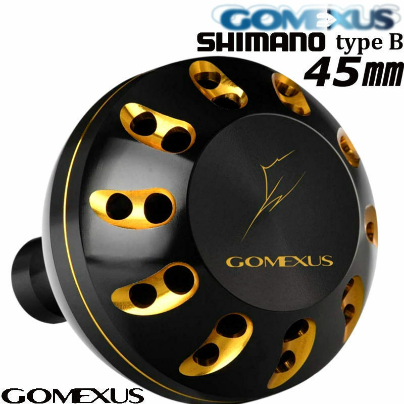 Gomexus【ゴメクサス】 シマノ　typeＢ ☆ ハンドルノブ/45mm ブラックゴールド　ステラ　ツインパワー ＳＷ　などに