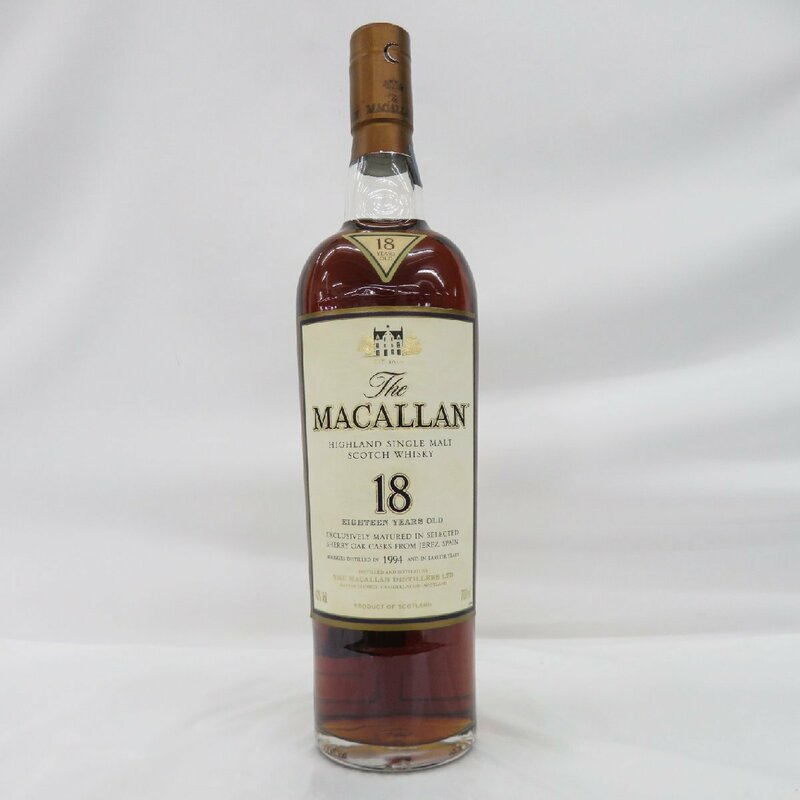 【未開栓】The MACALLAN ザ・マッカラン 18年 1994 シェリーオーク ウイスキー 700ml 43% ※目減り(小)有 11580092 0524