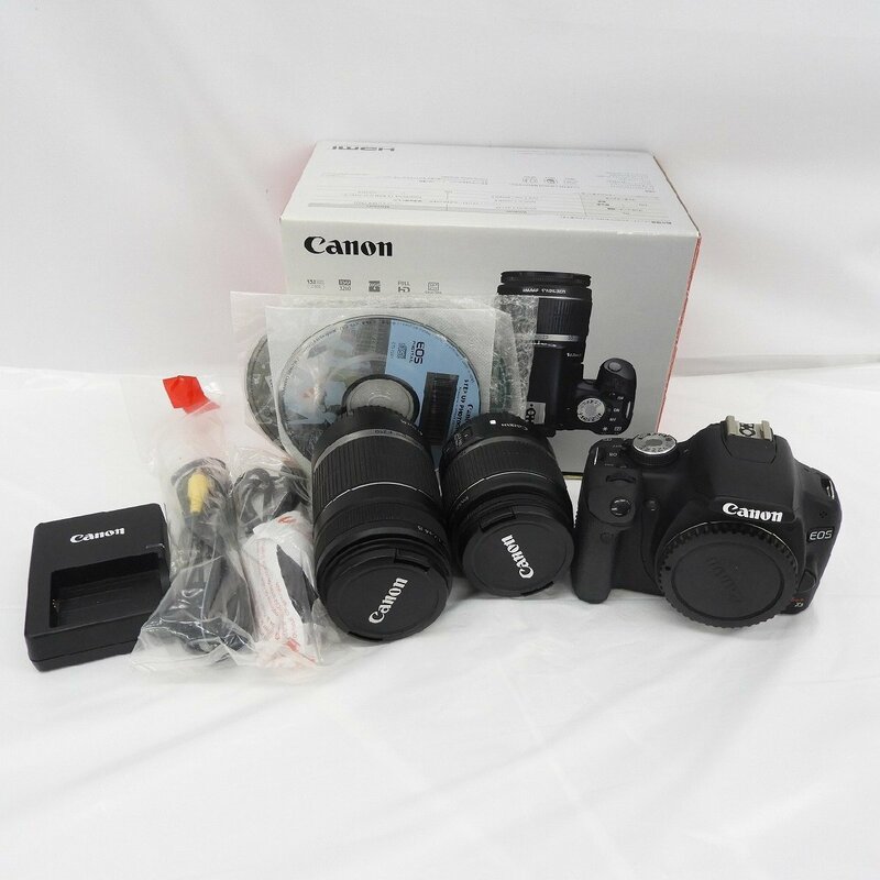 【中古品】Canon キャノン デジタル一眼レフカメラ EOS Kiss X3 レンズ2本セット(18-55/55-250) 729100742 0525