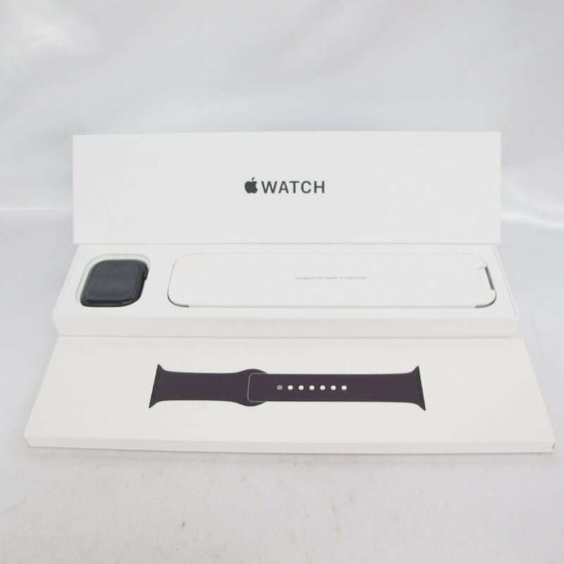 【中古美品】Apple Watch Series7 GPS+Cellular 45mm ML8X3J/A スペースブラック/ダークチェリースポーツバンド 11585598 0526