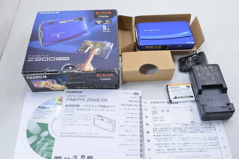 【ecoま】FUJIFILM Finepix Z900 EXR ブルー/タッチパネル動作OK コンパクトデジタルカメラ