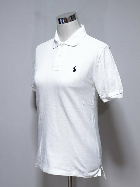Polo ラルフローレン ホースロゴ刺繍 半袖ポロシャツ 白 M