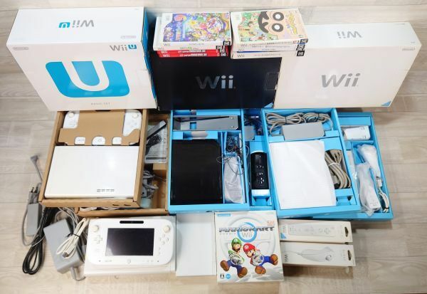 【動作未確認】 任天堂 Nintendo Wii 2台 / Wii U 2台　本体　箱あり　ソフト　まとめて　G2405201112-17