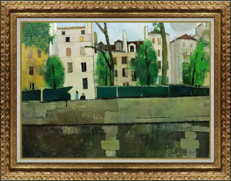 真作保証 ルネ・ジェニ２５号セーヌ河のブキニスト パリの観光地を描いたフランス画壇重鎮最高傑作ArtNetウィキペディア掲載 おしゃれ名画