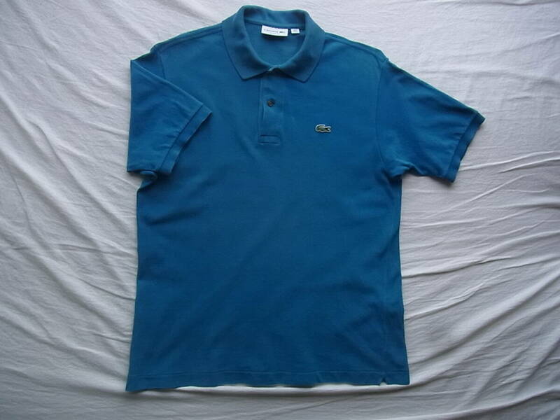 LACOSTE ラコステ 定番鹿の子素材ポロシャツ　L1212A サイズ 5 日本製　ブルー系