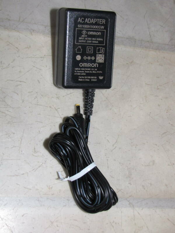 OMRON HEALTHCARE 血圧計用 AC ADAPTER 60100H1000SW DC6V 1000mA