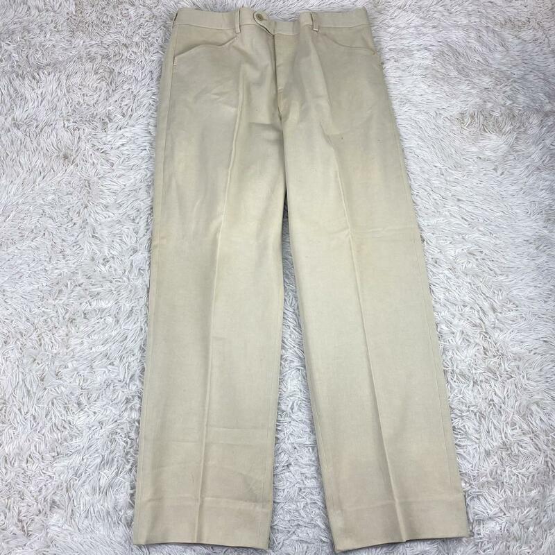  1円〜【超希少54/2XL】HERMES エルメス ワイドチノパンツ ワイドパンツ ボトムス 最高級 vintage ビンテージ