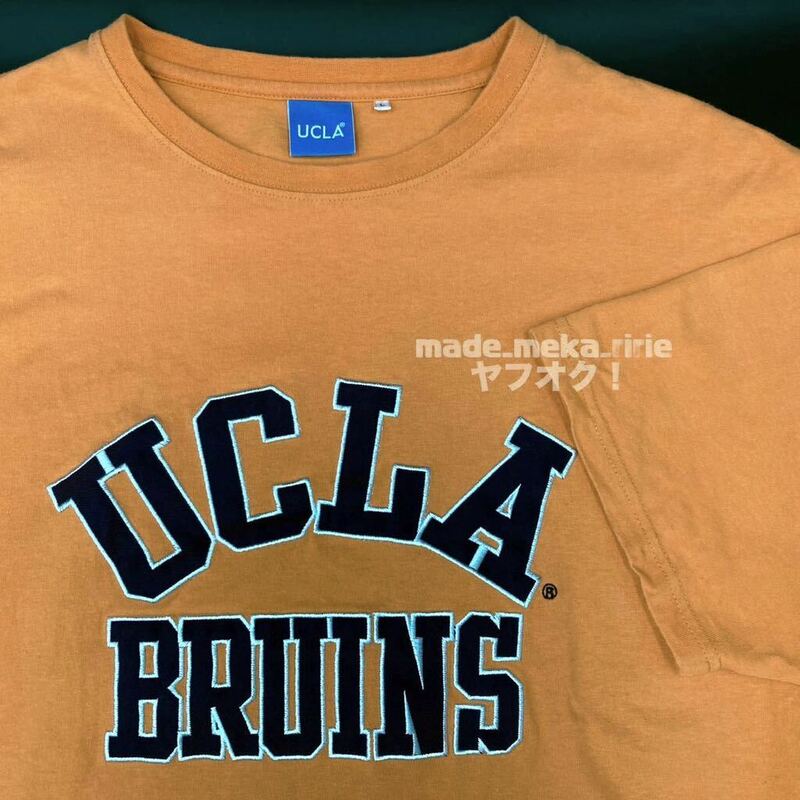 YZ618)古着 ラグーナクロージング UCLA半袖Tシャツ Lサイズ 現状品/ メンズ 丸首 Tee フロントロゴ カットソー メンズ オレンジ アメカジ
