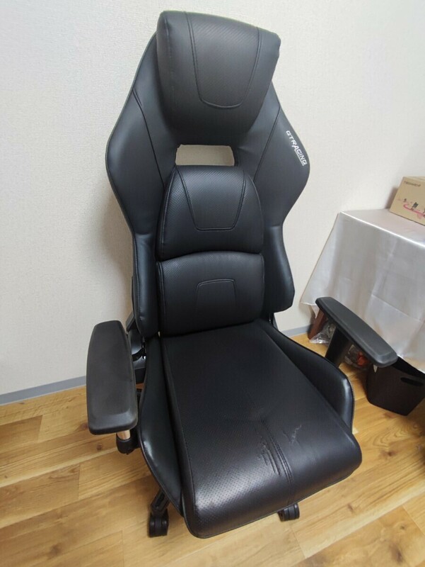 直接引取り無料★ GTRACING GT920 ブラック 黒 ゲーミングチェア フットレスト付 椅子 4D背もたれ オフィスチェア ゲームチェア 説明書付★
