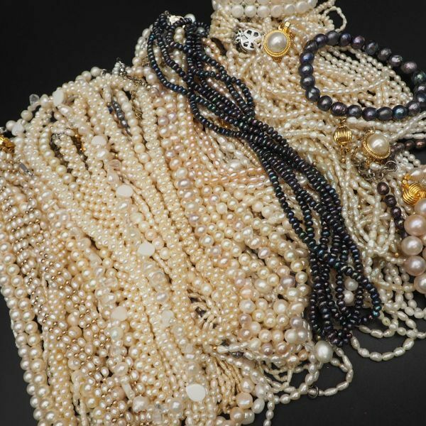 (5PN0501) 1円 パール ネックレス ブレスレット あこや真珠 淡水 本真珠 SILVER 等 50本以上 大量セット まとめて
