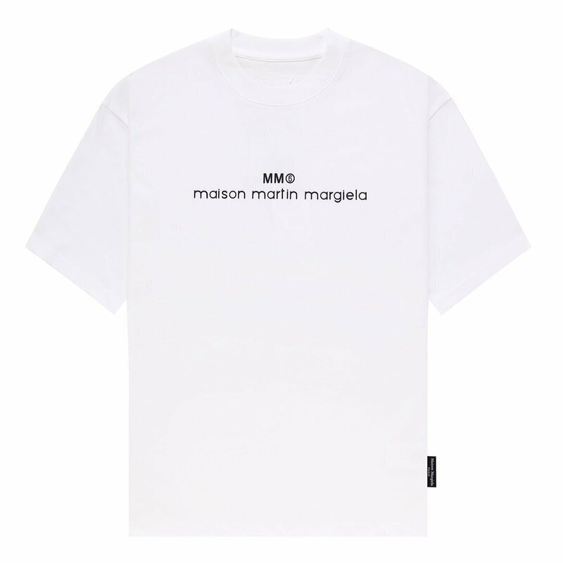 マルタンマルジェラ　 Maison Margiela MM6　メンズ　Tシャツ　無地　文字ロゴ　半袖　丸首-M