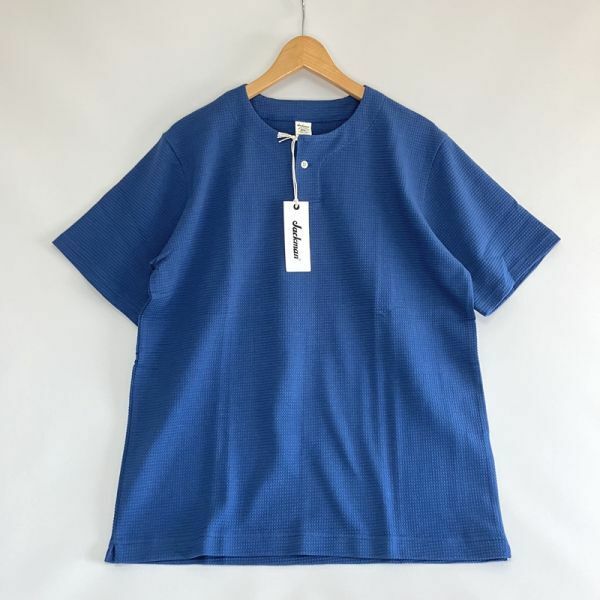 新品未使用/Jackman/Henleyneck T-Shirt/ダークブルー/XLサイズ /日本製/ジャックマン/コットン100％