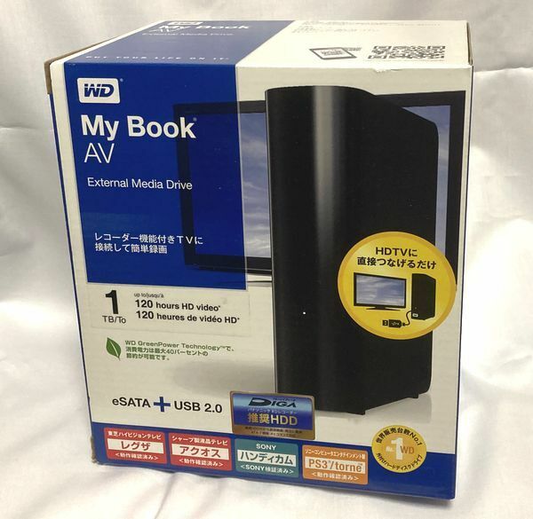 HDDケース WESTERN DIGITAL My Book AV WDBABT0010HBK テレビ録画用外付けハードディスクケース SATA3.5インチ