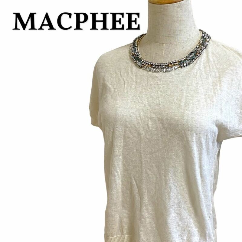 MACPHEE マカフィー　Tシャツ　半袖 白 ホワイト トップス 