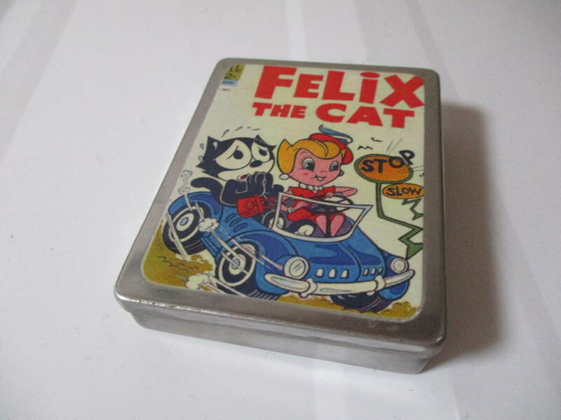 未使用　FELIX THE CAT フィリックス　缶ケース　　スチール　ローライダー　USDM　US　ブリキ　アメリカ 雑貨 ビンテージ　当時物　レア