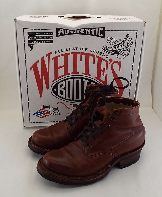 T2487〇WHITE'S BOOTS(ホワイツブーツ)ワークブーツ レザーシューズ セミドレス ブラウン サイズ7.5(25～26cm相当)箱付き