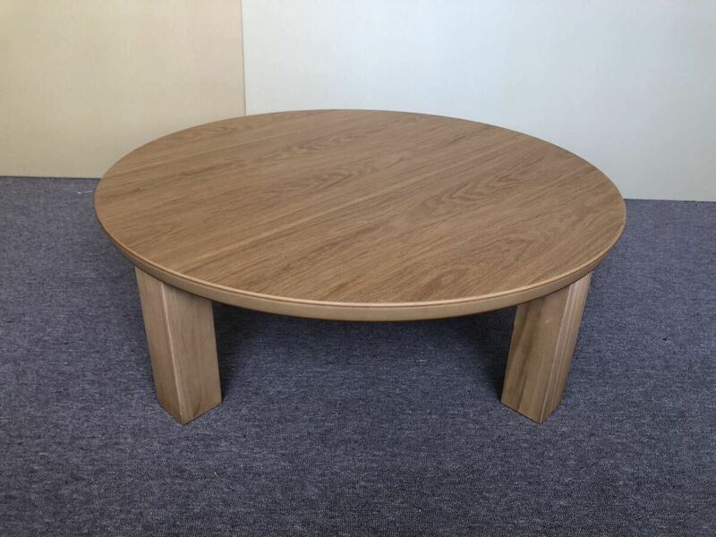 ※ 送料無料　国産　大きなテーブル　105丸　ナラ材　折脚軽量テーブル　※