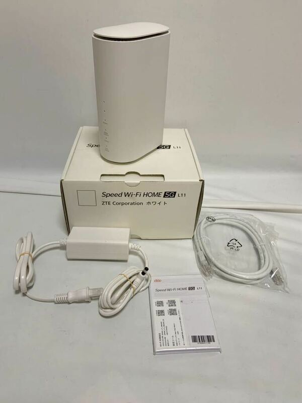 Speed Wi-Fi HOME 5G L11 ホワイト ZTR01 ホームルーター KDDI 通電確認 現状 173m1100