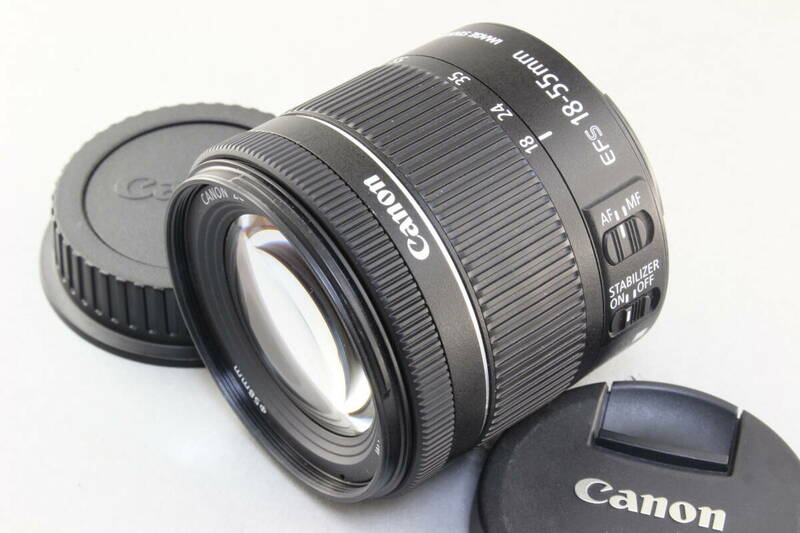 AA (極上美品) Canon キヤノン EF-S 18-55mm F4-5.6 IS STM 初期不良返品無料 領収書発行可能