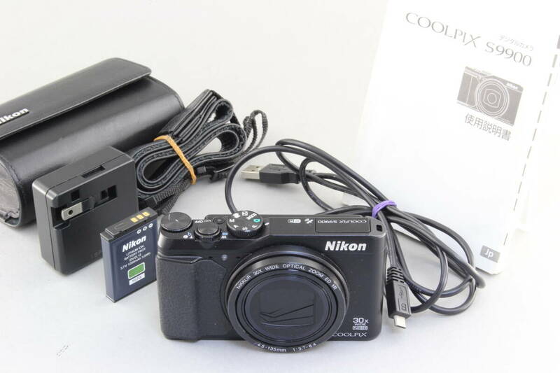 AB (良品) Nikon ニコン COOLPIX S9900 ブラック 初期不良返品無料 領収書発行可能