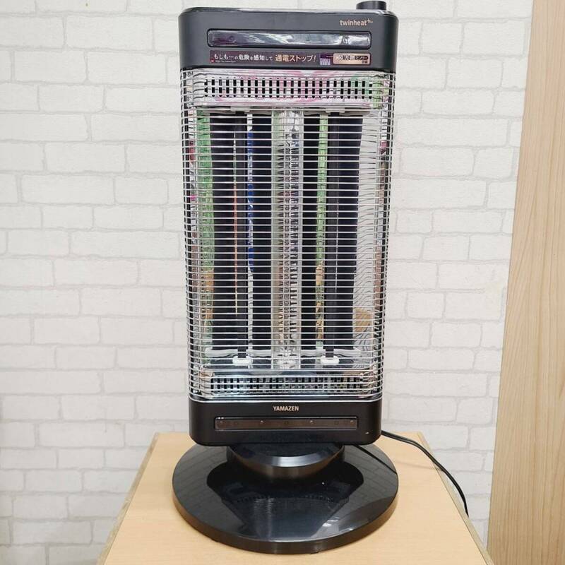 山善 YAMAZEN ヒーター ツインヒートプラス 障害物センサー搭載 300/750/1200W 自動首振り機能 DBC-SK123(AB)　2023年