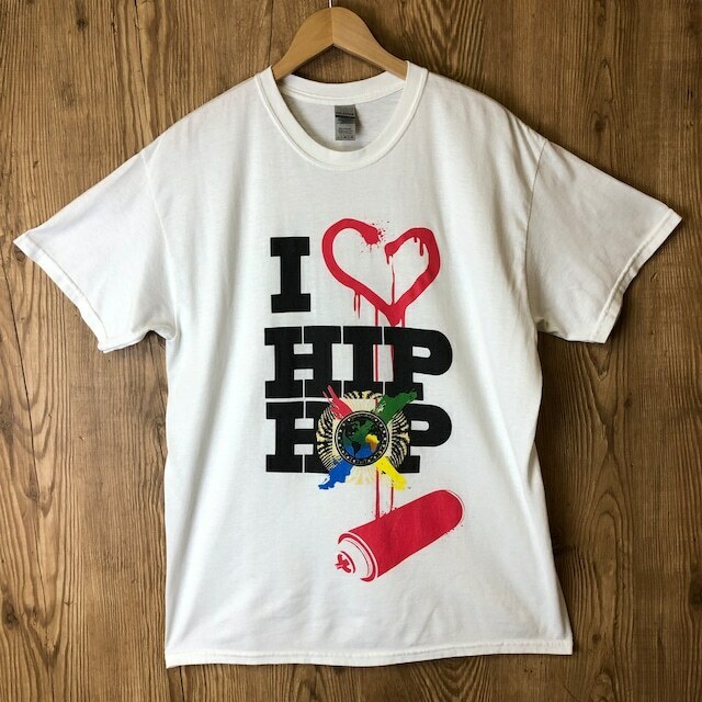 1973年 HIPHOP UNITED I?HIPHOP グラフィティ プリント Tシャツ メンズ Lサイズ HIPHOP 古着 e24051416
