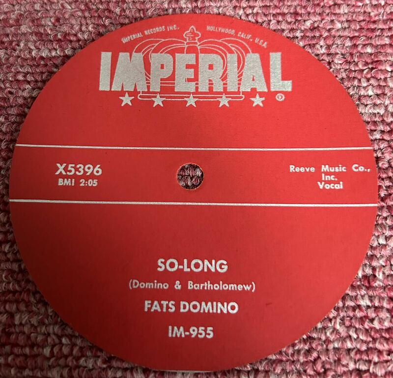 Fats Domino・Imperial-955・45rpm・レーベルのみ・盤ナシ！・