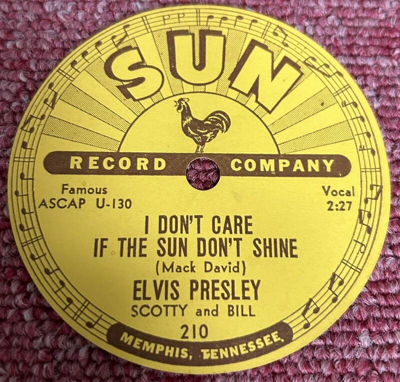 エルヴィス・Elvis・Sun210・78rpm・レーベルのみ！・ウラ黄ばみ・ホンモノ・盤ナシ・