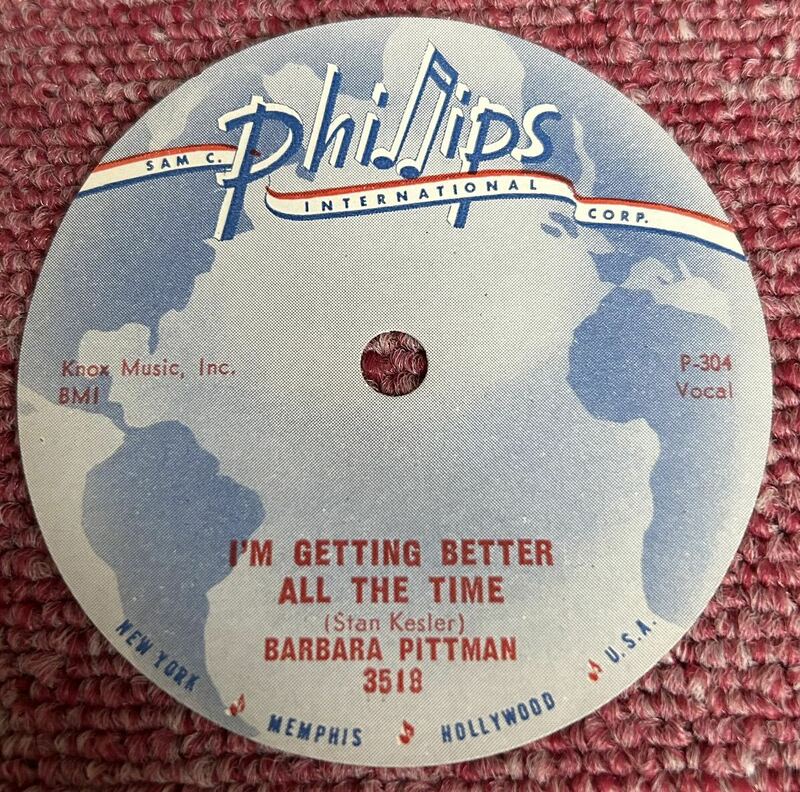 Barbara Pitman・Phillips-3518・78rpm・レーベルのみ・盤ナシ・ホンモノ・エルヴィス・Elvis・