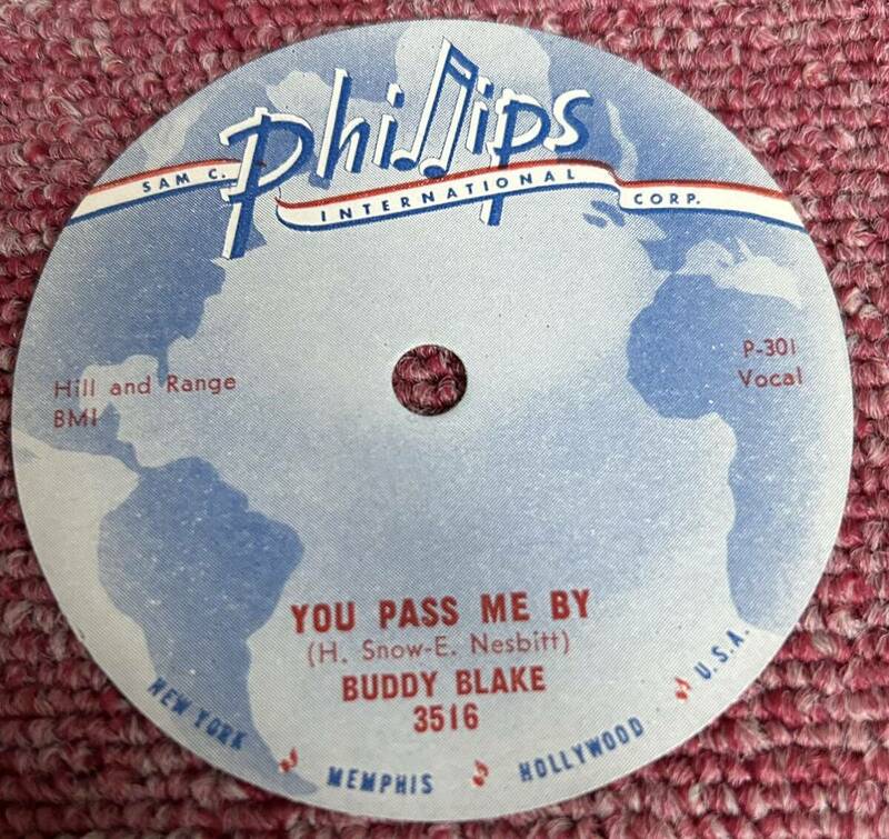 Buddy Blake・Phillips-3516・78rpm・レーベルのみ・盤ナシ・ホンモノ・エルヴィス・Elvis・