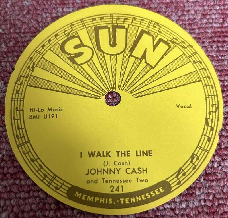 Johnny Cash・Sun-241・レーベルのみ・盤ナシ・ホンモノ・エルヴィス・Elvis・