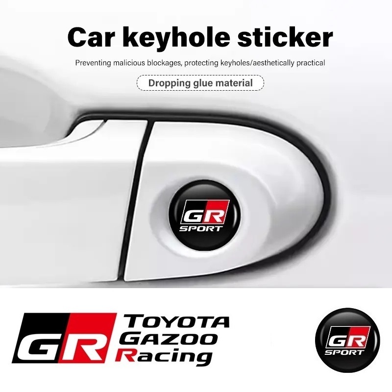 GR SPORT TOYOTA GAZOO Racing トヨタ ガズー レーシング 3D クリスタルエンブレム 15mm 鍵穴マーク 鍵穴隠し キーレス 内装 TRD g