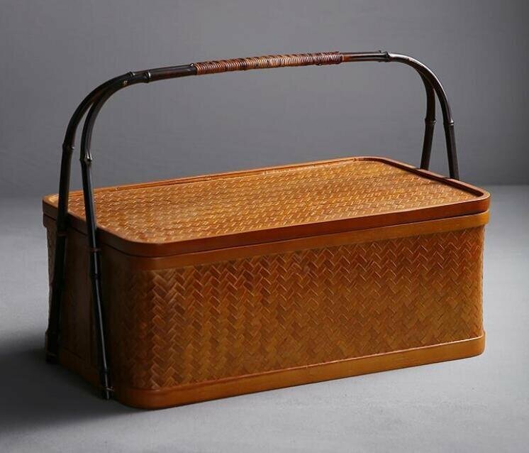 新作★高品質★職人手作 日式 竹製 手作 茶器 收納 漆器 茶盒 茶箱