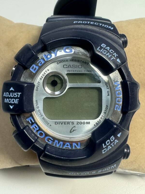 L485 稀少・レア　腕時計　CASIO/カシオ　Baby-G/ベイビーG FROGMAN/フロッグマン　BGW-100 ソーラー電波　ネイビー