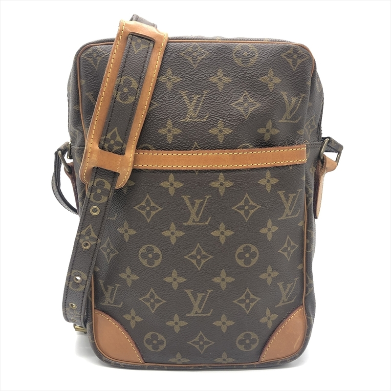 ルイヴィトン LOUIS VUITTON ダヌーブ GM M45262 ショルダーバッグ モノグラム キャンバス ヌメ革 ブラウン