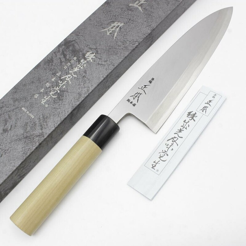 【新品】正本総本店 本霞 玉白鋼 出刃包丁 KS2019 六寸半 栗型柄 刃渡り約195mm 和包丁